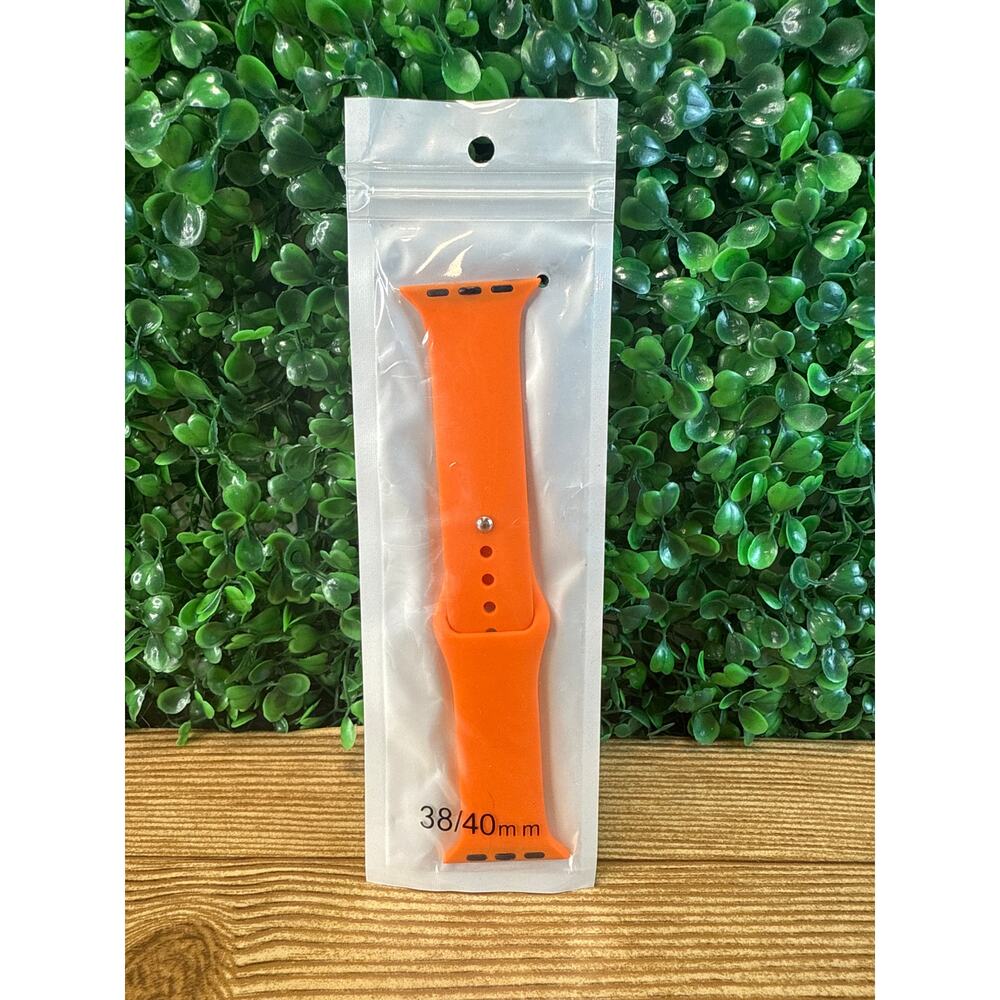 New Orange Silicone Smart Watch Band Compatible with Apple Watch 38/40 mm Gift